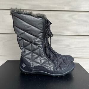 Columbia Women's Omni Heat Black Waterproof Quitled Winter Black Bloots Size 10